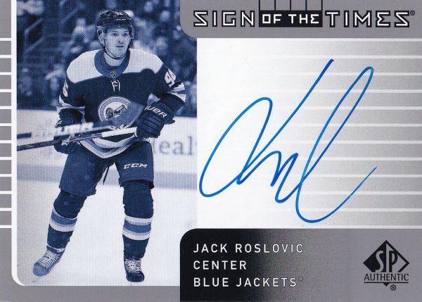 AUTO karta JACK ROSLOVIC 21-22 SP Authentic 01-02 Retro Sign of the Times číslo SOTT1-JR